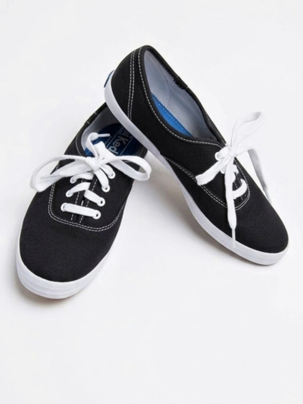 Keds Champion Canvas Lace-Up Sneakers Black & White US 7.0